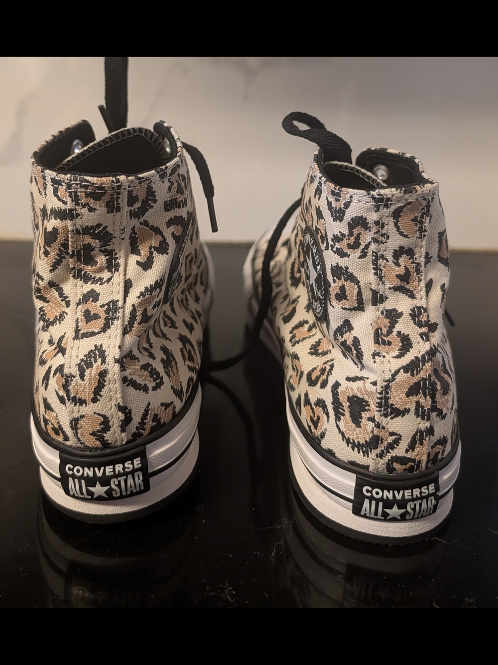 Chuck Taylor All Star EVA Lift Platform High GS  'Leopard' Sneakers Size 6 - Picture 10 of 12